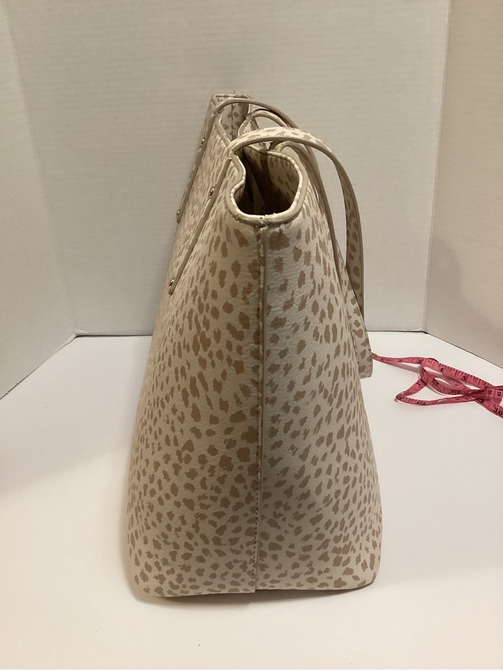 INC International Concepts Cream and Beige Animal Print Tote - Picture 2 of 14